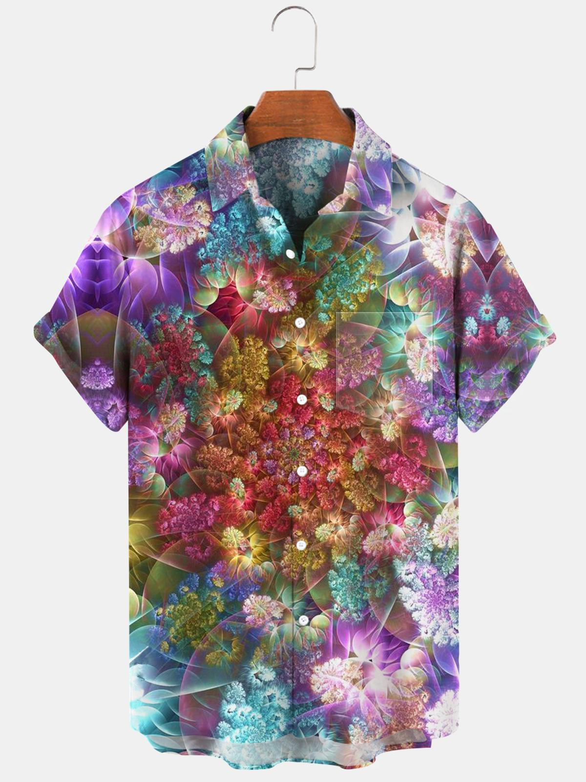 Flower Men's Shirts With Pocket