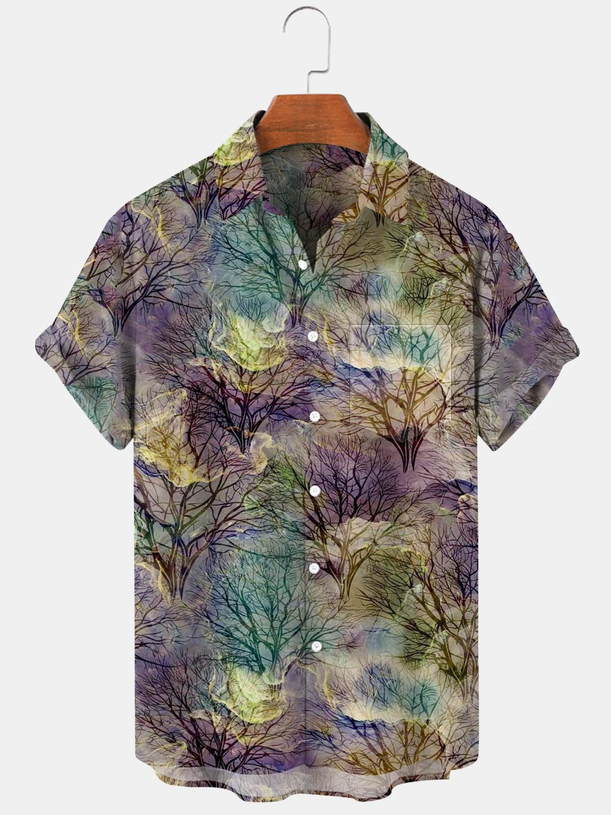 Forest Tree Men's Shirts With Pocket