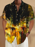 Art Hawaiian Casual Retro Short Sleeve Men's Shirts With Pocket