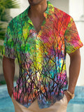 Art Hawaiian Casual Retro Short Sleeve Men's Shirts With Pocket