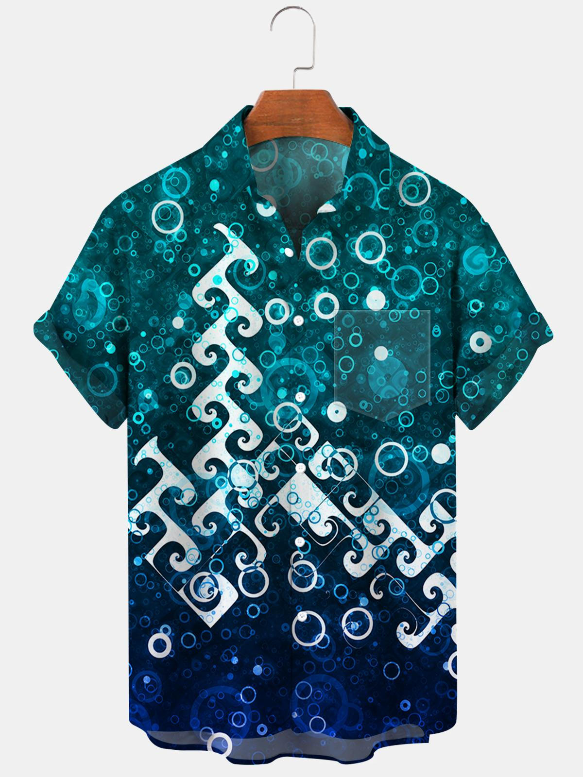 Abstract Men's Shirts With Pocket