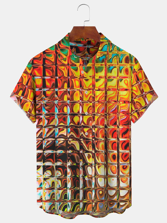 men's Hawaiian shirt front view tropical beach vacation