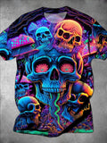 Skull Round Neck Short Sleeve Men's T-shirt