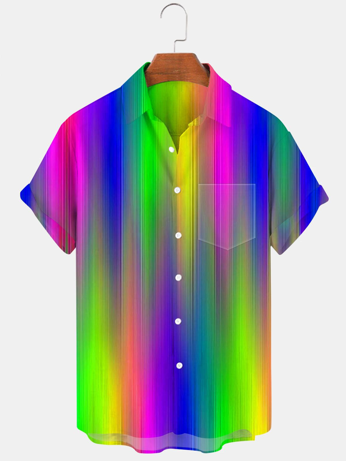 Abstract Men's Shirts With Pocket