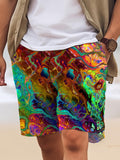 Abstract Men's Shorts With Pocket