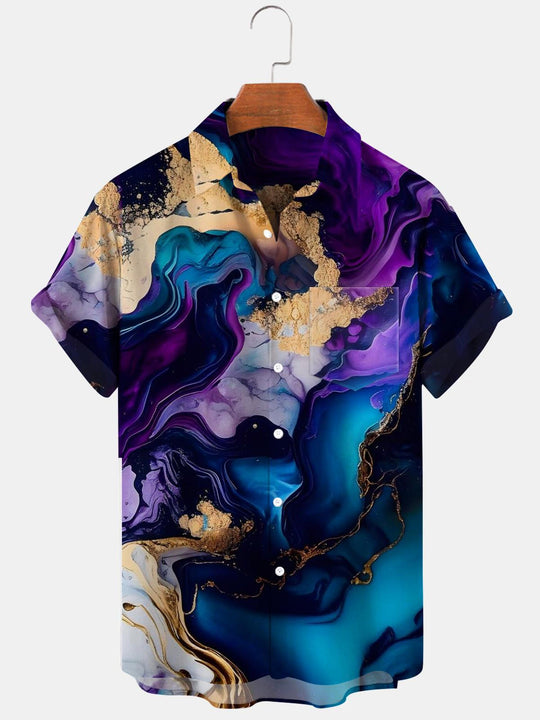Men's abstract print regular fit shirt front view