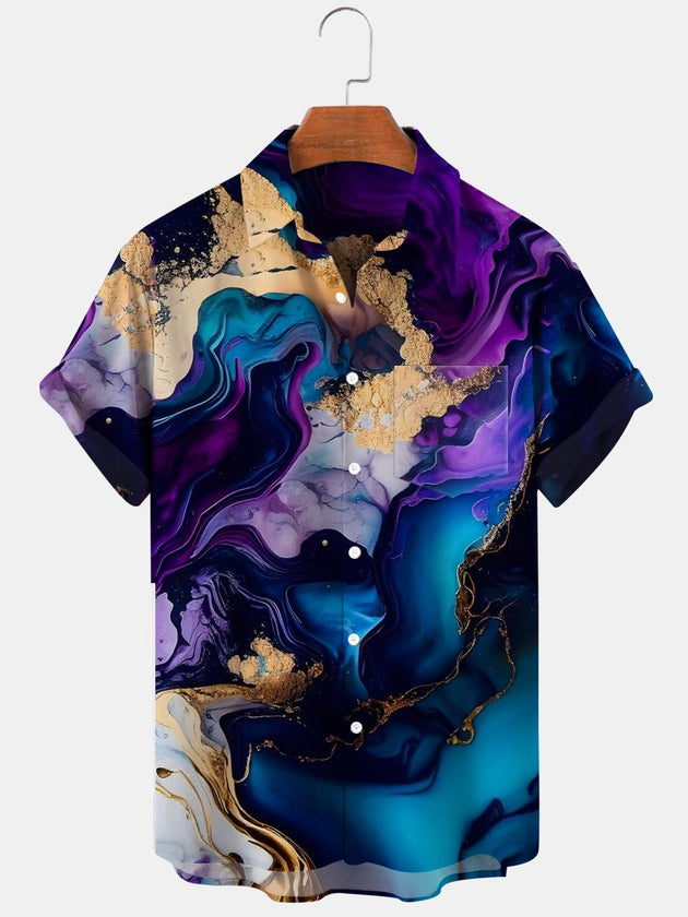 Men's abstract print regular fit shirt front view