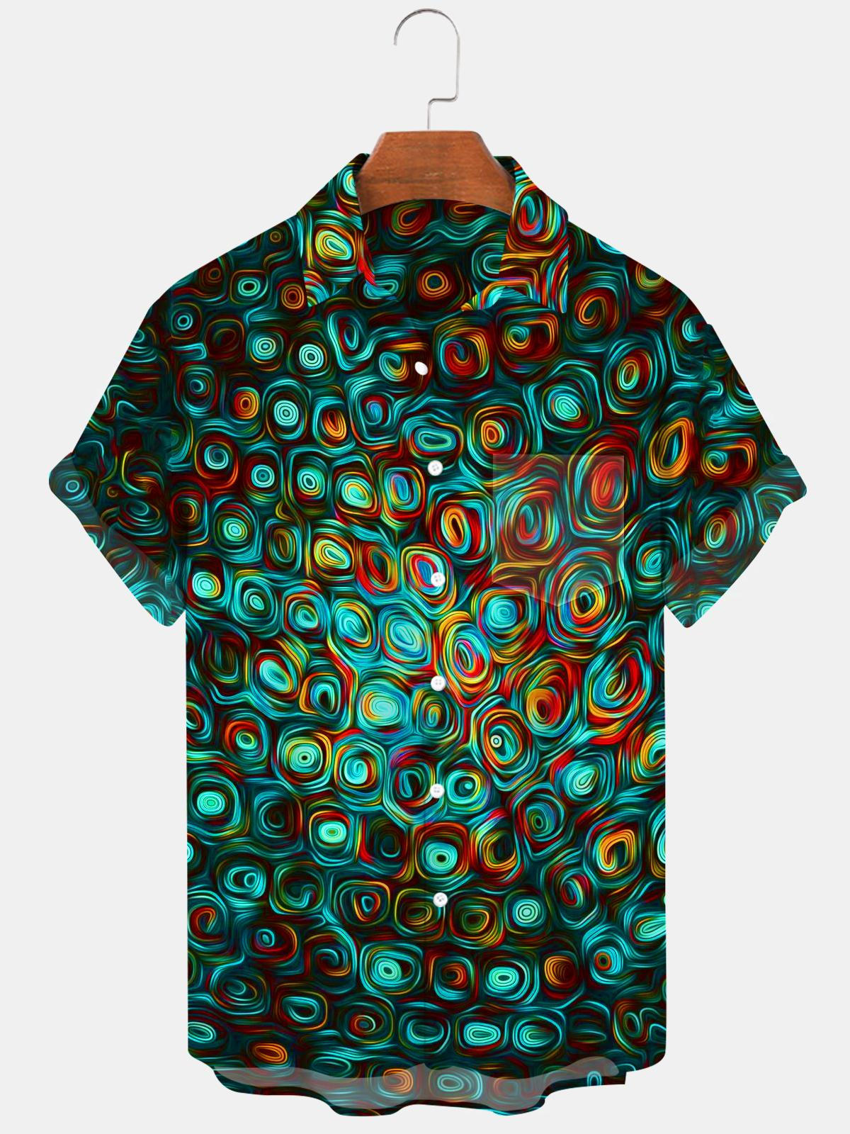 Abstract Men's Shirts With Pocket