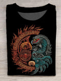 Aztec Art Print Round Neck Short Sleeve Men's T-shirt