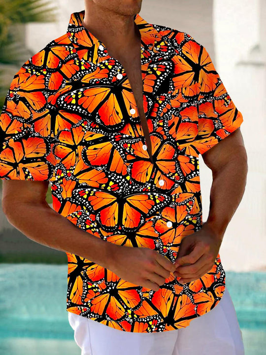 men's Hawaiian shirt front view tropical beach vacation