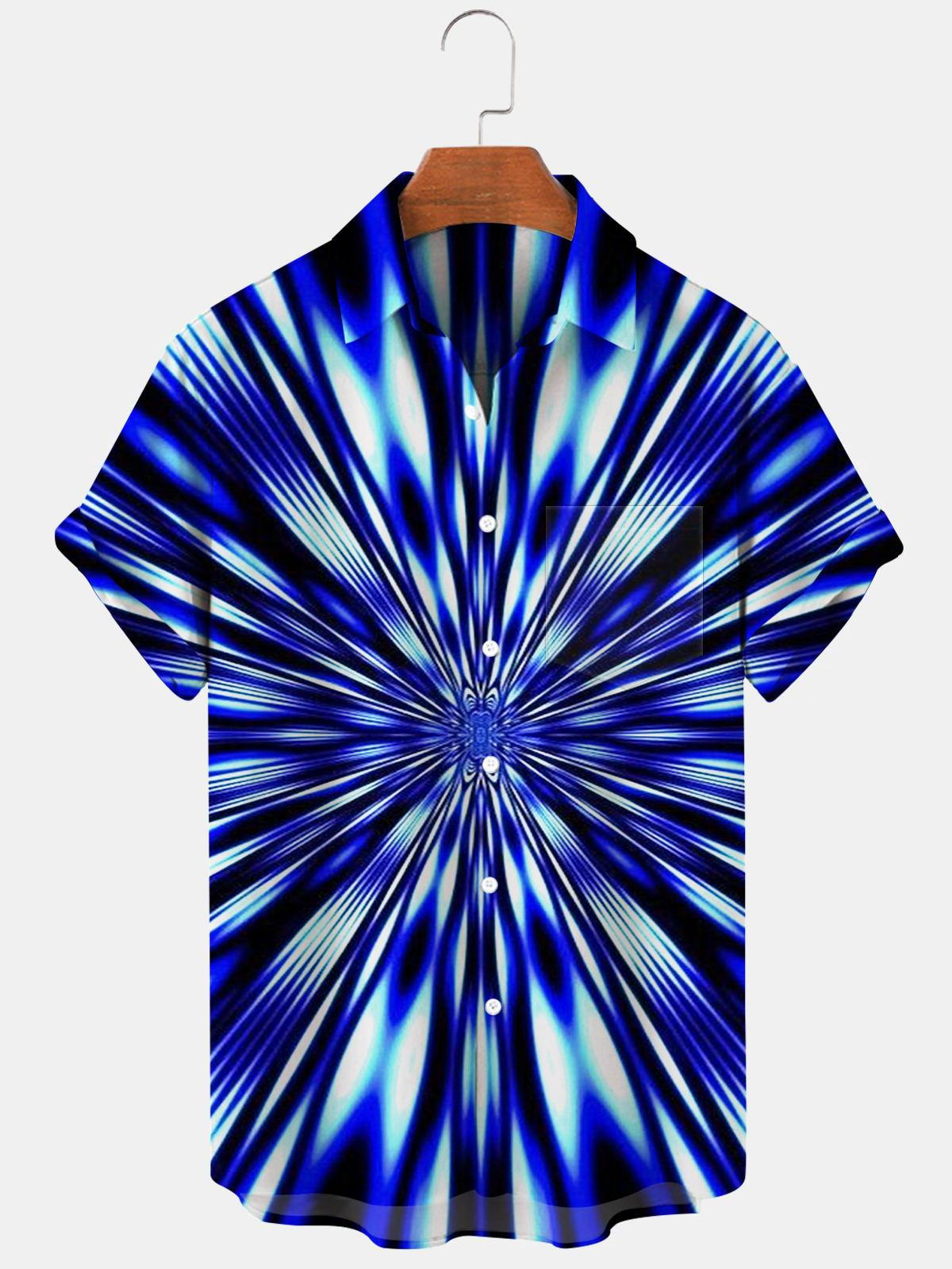 Abstract Men's Shirts With Pocket