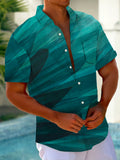 Leaf Art Hawaiian Casual Retro Short Sleeve Men's Shirts With Pocket