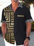 Art Hawaiian Casual Retro Short Sleeve Men's Shirts With Pocket