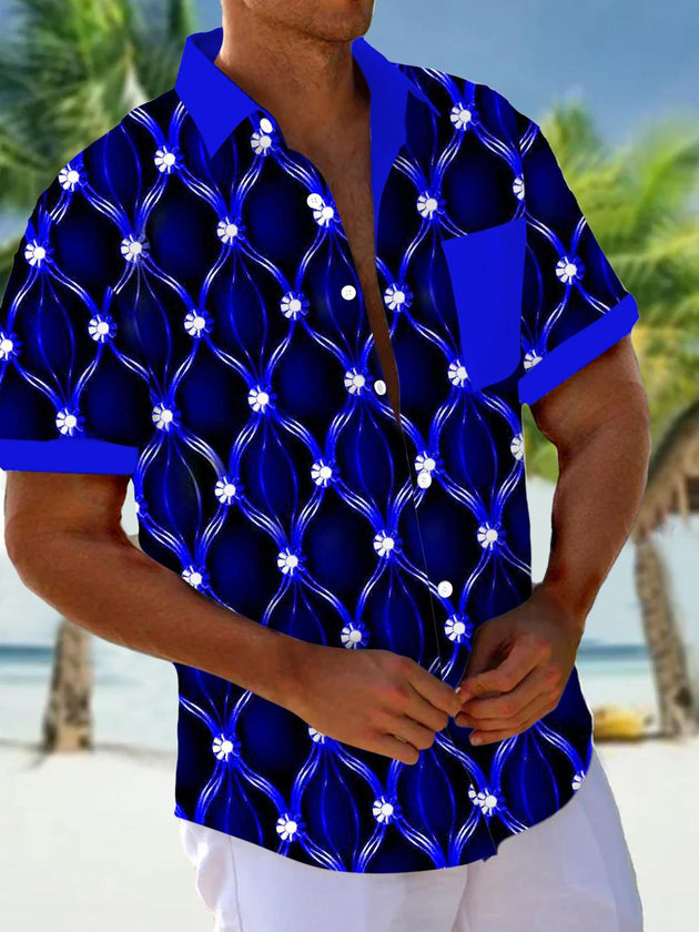 men's patterned sweater shirt front view