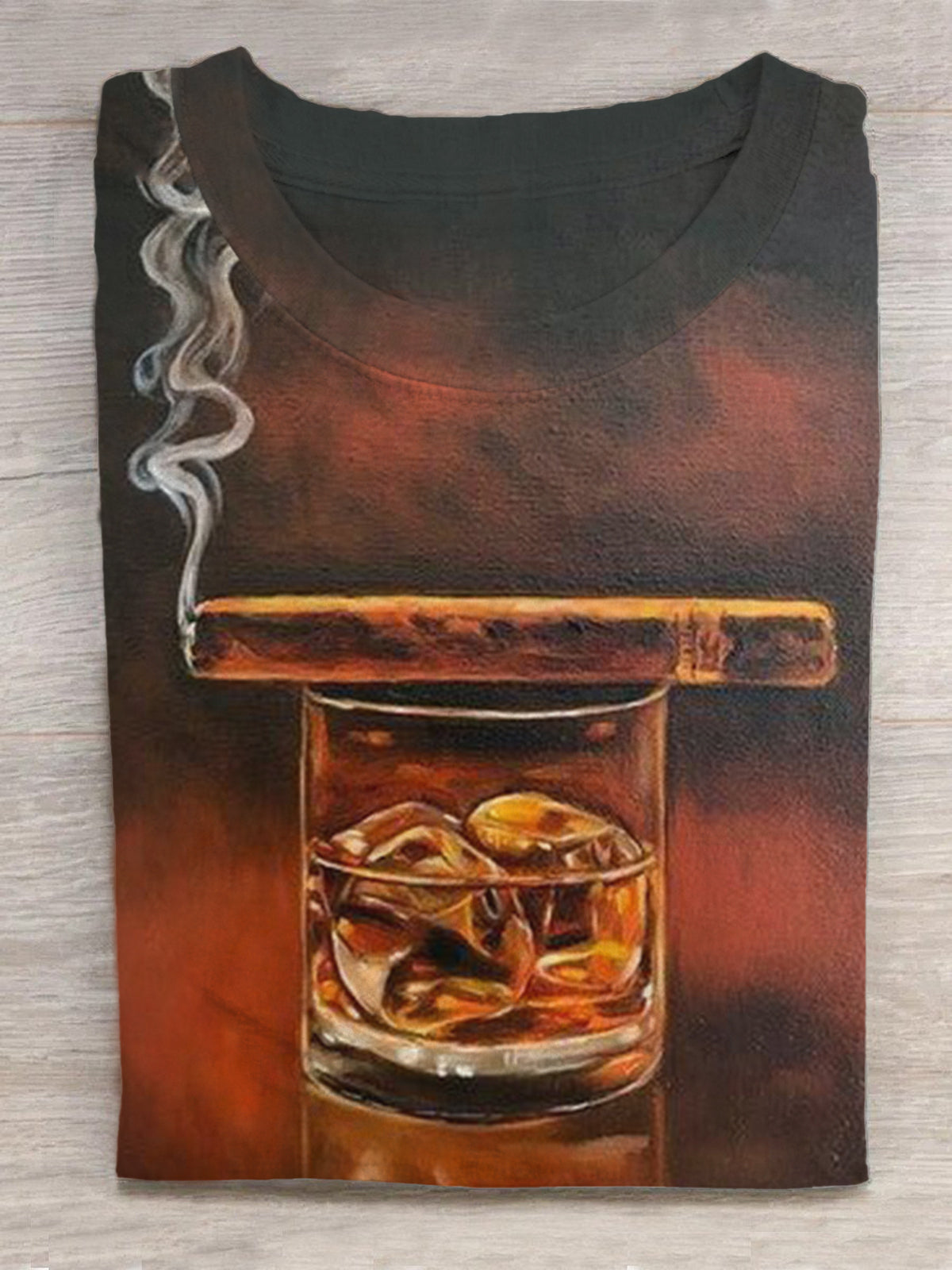 Drink Culture Print Round Neck Short Sleeve Men's T-shirt