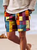 Art Hawaiian Casual Retro Men's Shorts With Pocket