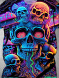 Skull Round Neck Short Sleeve Men's T-shirt