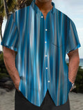 Art Hawaiian Casual Retro Short Sleeve Men's Shirts With Pocket