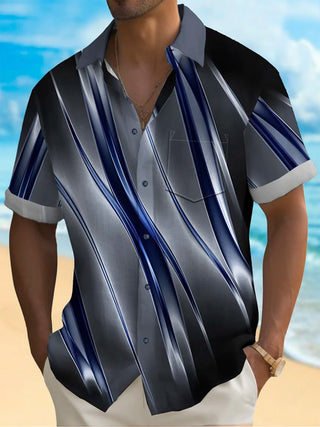 men's abstract print shirt front view