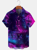 Abstract Print Short Sleeve Men's Shirts With Pocket