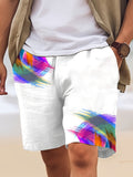 Abstract Gradient Print Men's Shorts With Pocket