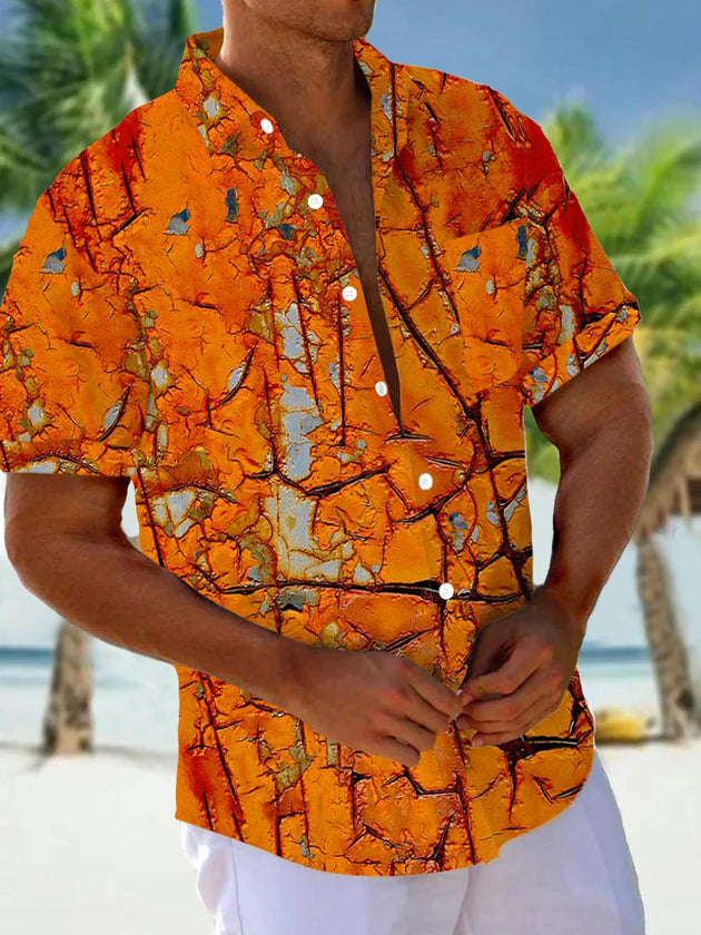 men's abstract print shirt front view