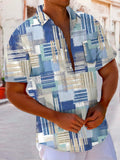 Art Hawaiian Casual Retro Short Sleeve Men's Shirts With Pocket