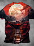 Train Round Neck Short Sleeve Men's T-shirt