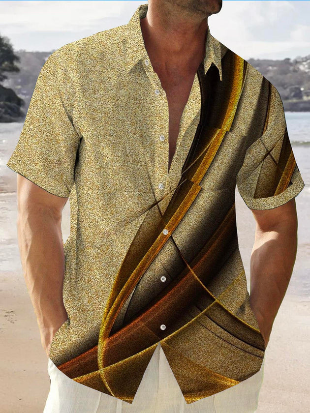 men's Hawaiian shirt front view tropical beach vacation