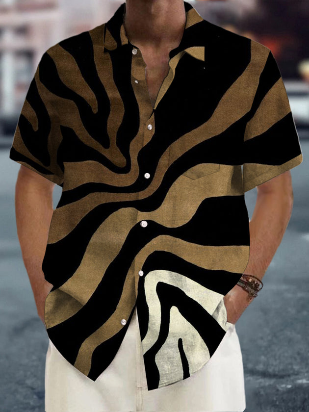 men's abstract print shirt front view