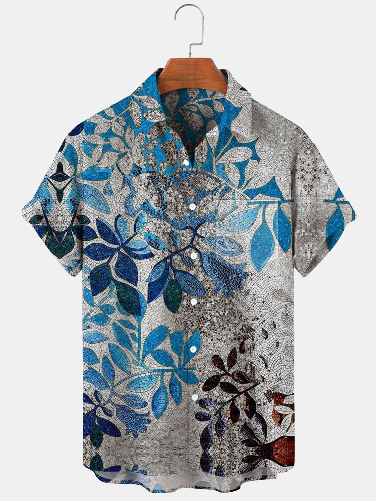 Flower Men's Shirts With Pocket