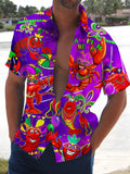 Carnival Crocodile Mardi Gras Short Sleeve Men's Shirts With Pocket