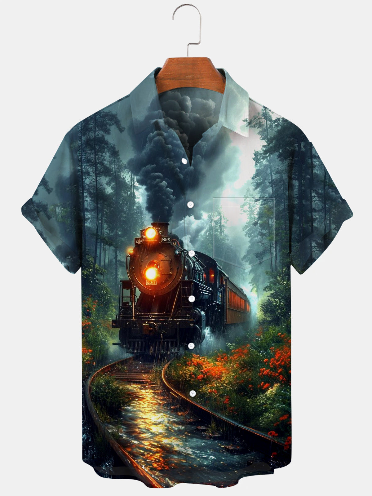 Train Short Sleeve Men's Shirts With Pocket