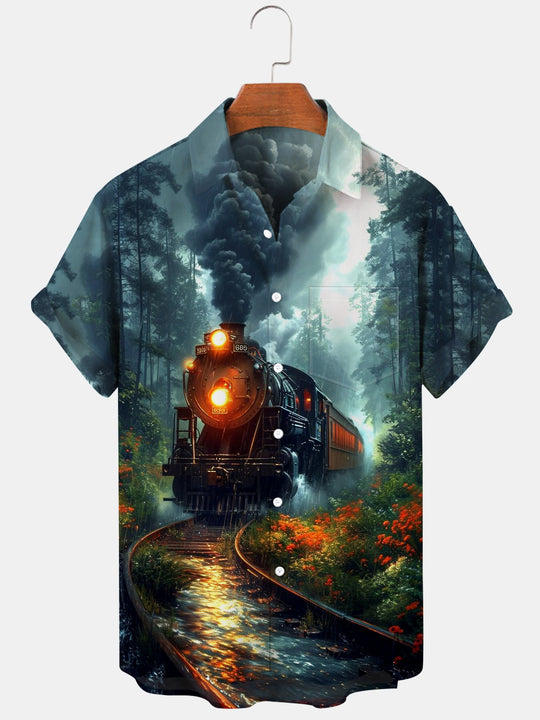 men's patterned sweater shirt front view