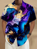 Abstract Short Sleeve Men's Shirts With Pocket