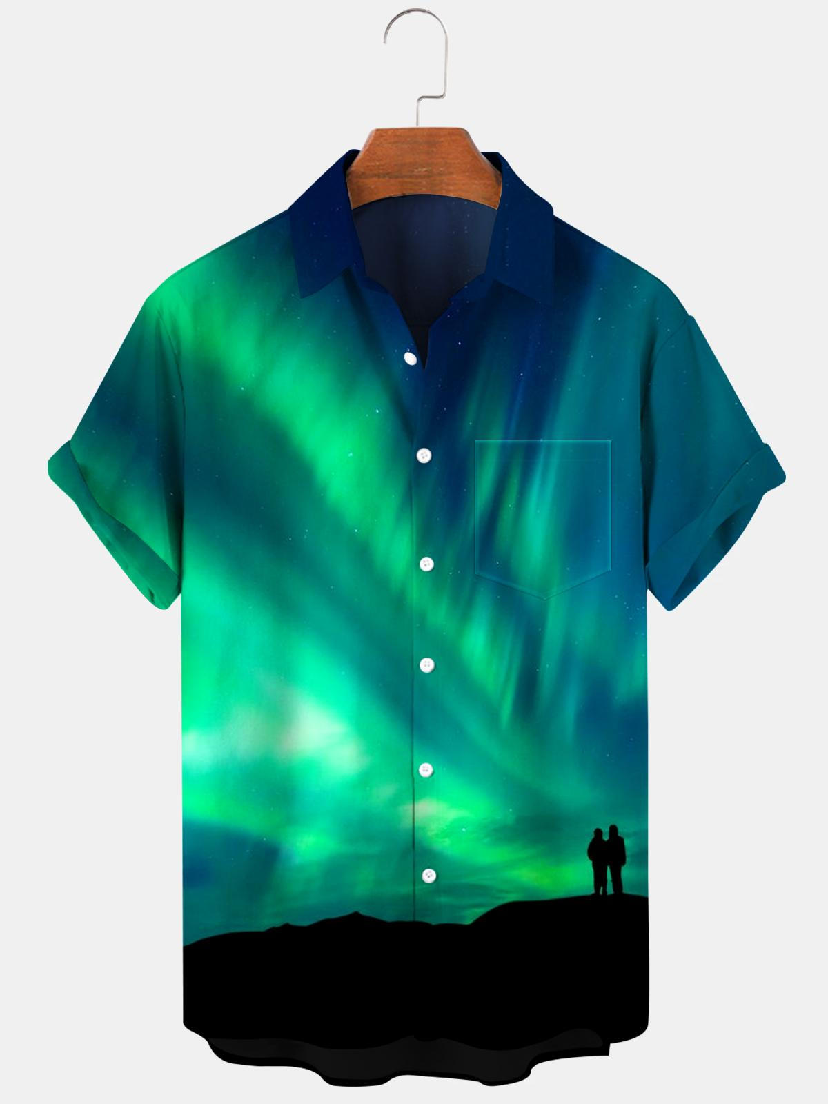 Northern Lights Men's Shirts With Pocket