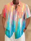 Art Hawaiian Casual Retro Short Sleeve Men's Shirts With Pocket