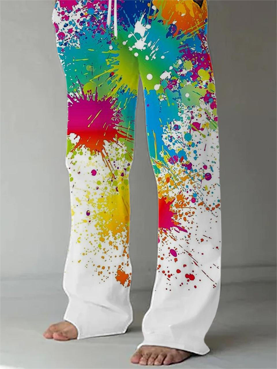 Tie Dye Men's Casual Elastic Waist Pants