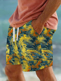 Art Hawaiian Casual Retro Men's Shorts With Pocket