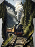 Train Round Neck Short Sleeve Men's T-shirt