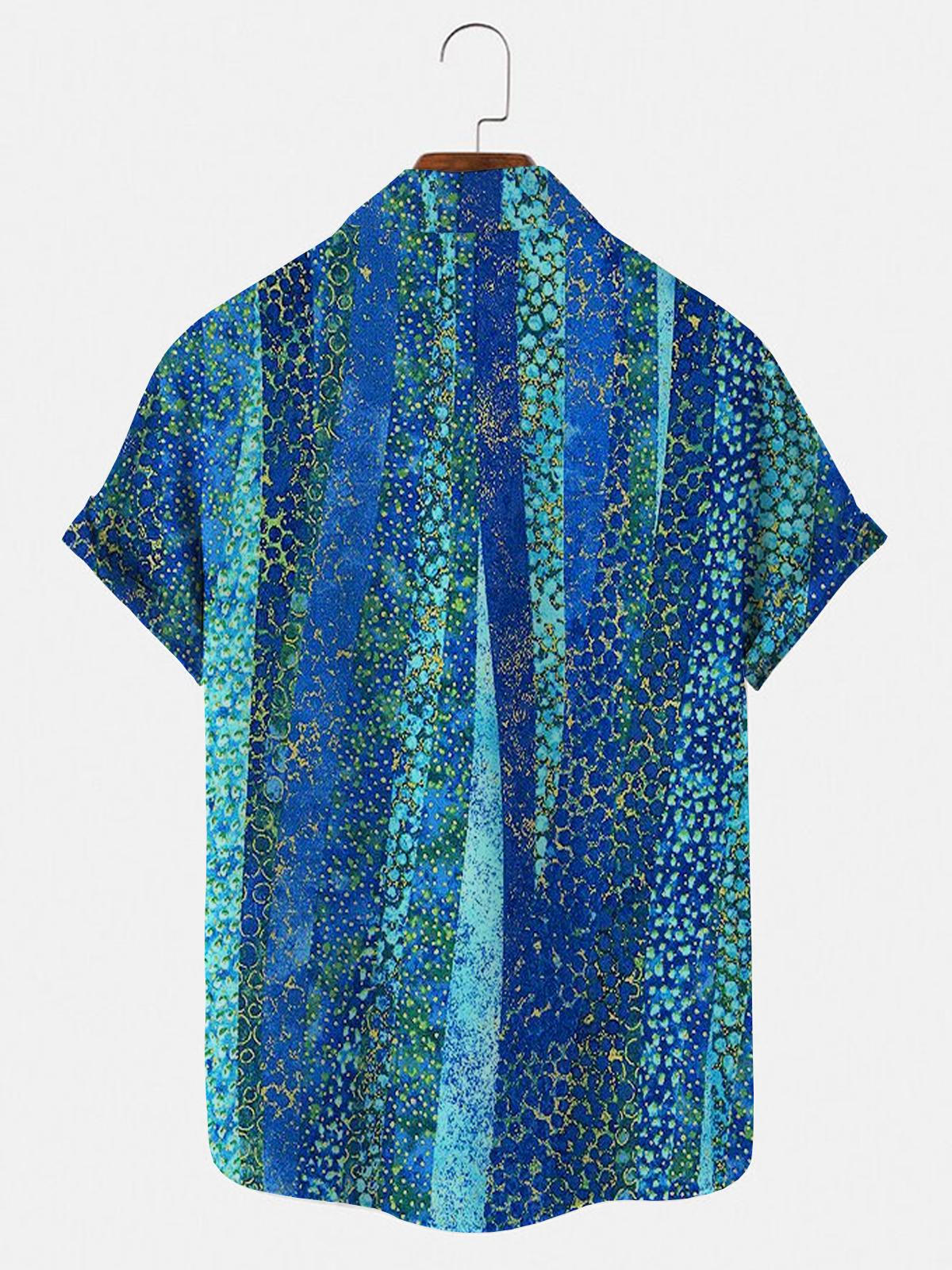 Abstract Men's Shirts With Pocket