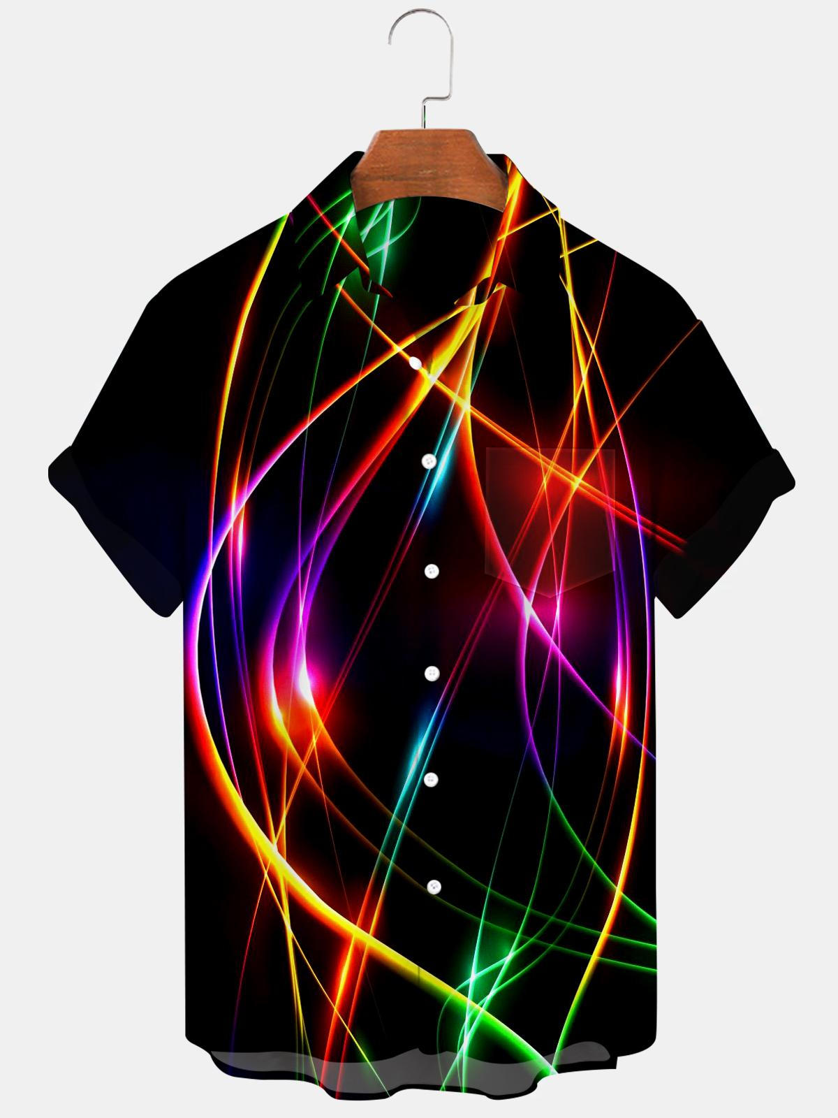 Abstract Men's Shirts With Pocket