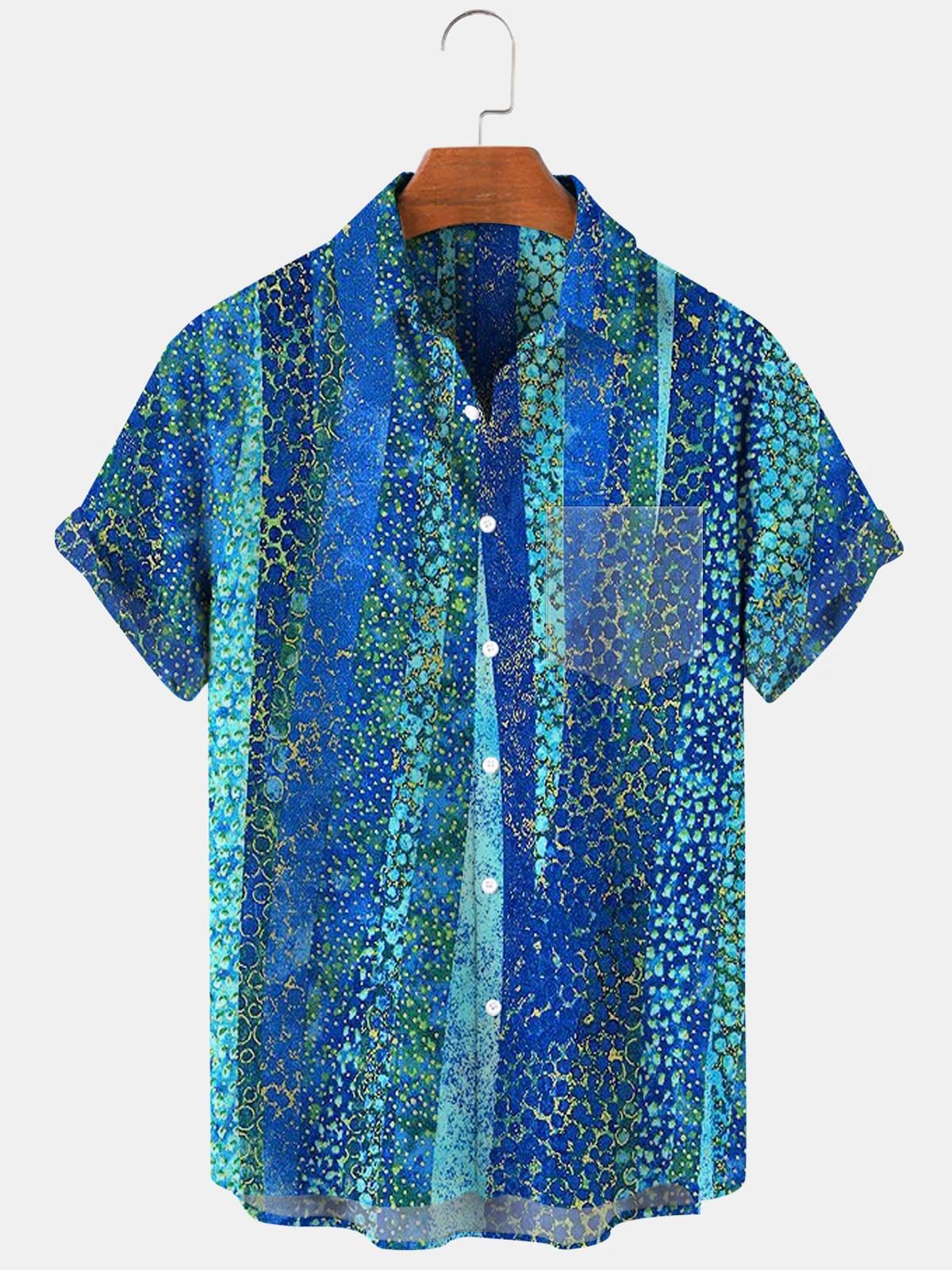 Abstract Men's Shirts With Pocket