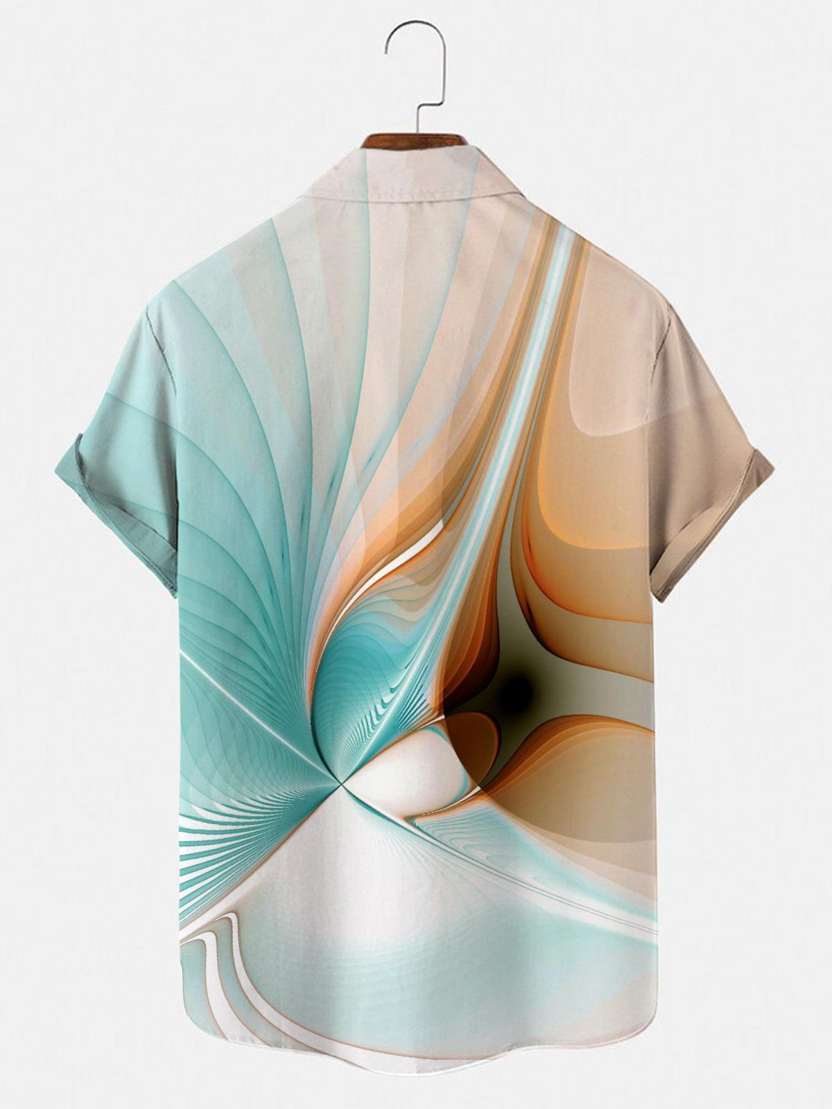 Abstract Men's Shirts With Pocket