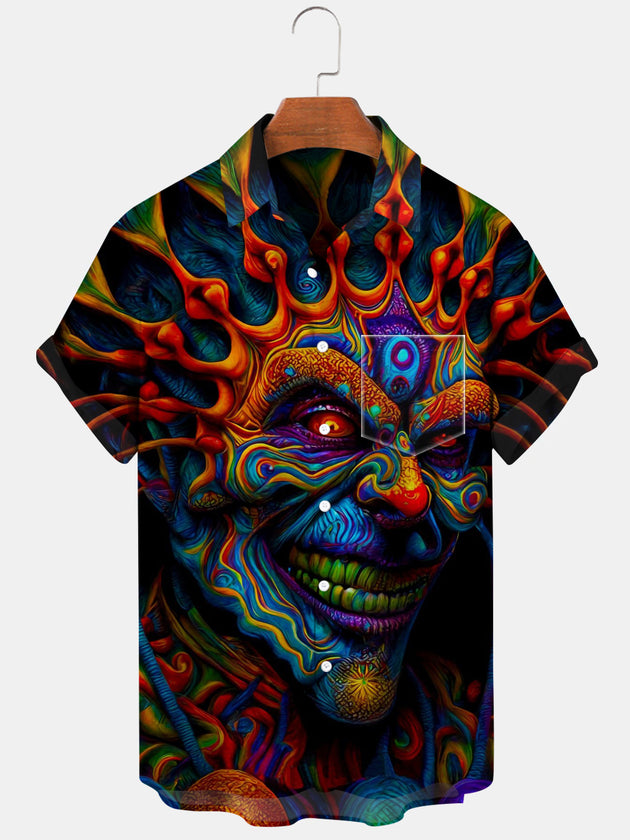 men's skull print shirt front view