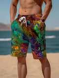 Abstract Men's Shorts With Pocket
