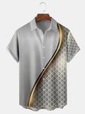 3D Texture Short Sleeve Men's Shirts With Pocket