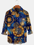 Universe Long Sleeve Men's Shirts With Pocket