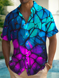 Art Hawaiian Casual Retro Short Sleeve Men's Shirts With Pocket