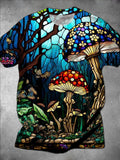 Mushroom Round Neck Short Sleeve Men's T-shirt